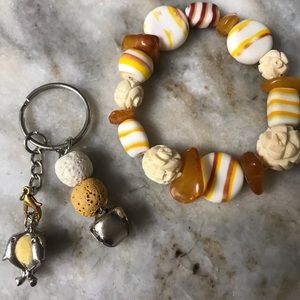Bracelet and essential oil key chain